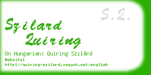 szilard quiring business card